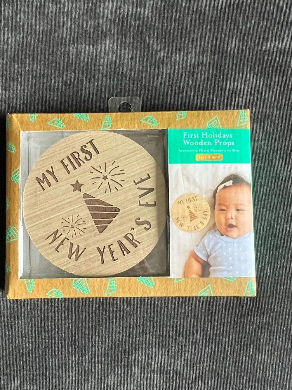 My First New Year's Eve Wooden Plaque - Natural Wood Baby Photo Prop